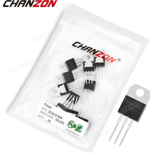 10Pcs BTB16-800 TO-220 BTB16 Triac SCR Transistor Bipolar Junction BJT Triode Tube Fets Thyristor 16A 800V Integrated Circuits