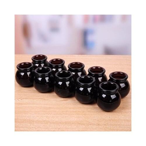12 piece Diameter 5.5Cm Chinese Traditional Massage Cup Thick Brown Vacuum Explosion-proof Glass Cupping Weight Loss Fire Jar
