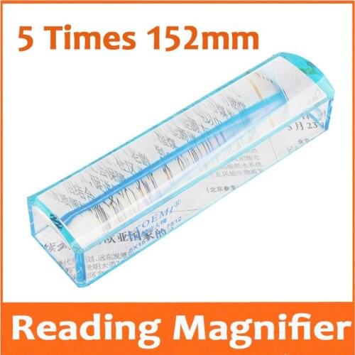 5X 152mm Handheld Educational Cylindrical Magnifier Elderly Reading Magnifying Glass Gift Loupe for Children Accountants Reading