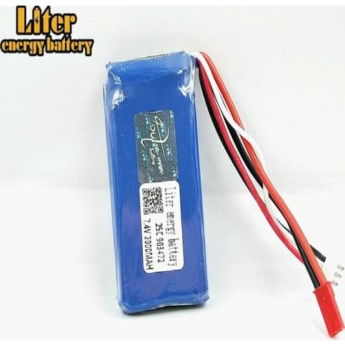 7.4V 2000mAh Lipo Battery For WLtoys L959 L969 L979 L202 L212 Remote control cars Huanqi 955 Boats Li-po 7.4v 2s Jst 25c 903472