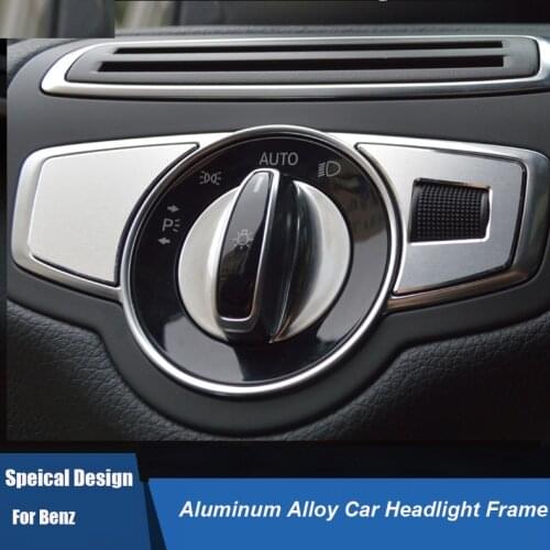 Aluminum alloy AMG Styling Car Headlights Combi-Switch Panel Trim For Mercedes-Benz C200 C260 C300 GLC200 GLC260 GLC300