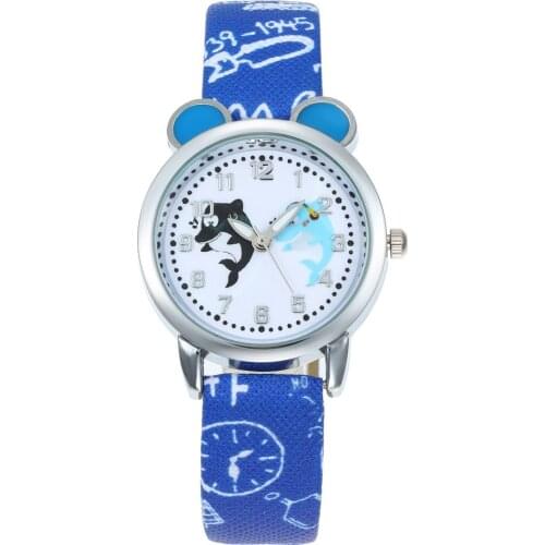 New Style Dolphin Child Watches Cartoon Crystal Kids Watch For Girls Student Children fish kids Clock Wrist Watches boys relogio