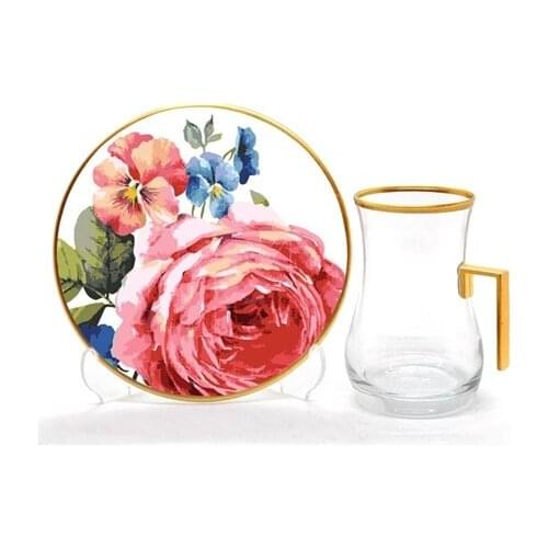 Drop Handles Tea Set 12 pieces Rosy