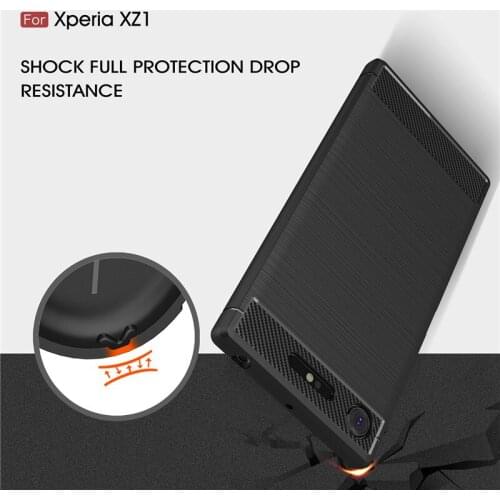 For Sony XZ1 G8341 G8342 Case Brushed Carbon Fiber Soft Silicone TPU Skin Back Cover Phone Case for Sony Xperia XZ1 G 8342 8341