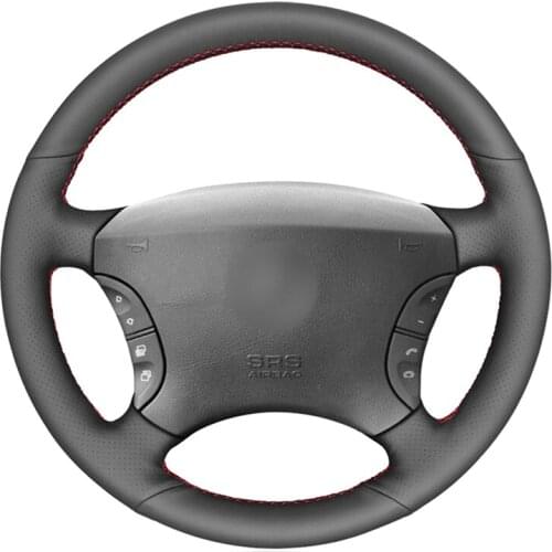 Black Artificial Leather Handsewing Car Steering Wheel Cover For Mercedes-Benz S-Class W220 S500 S600 S430 S350 W215 2000-2006