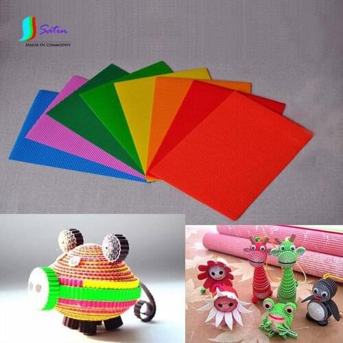 Colorful A4 Corrugated Paper For Baby DIY Animal Creative Decoration Material Fluting Paper S0699H