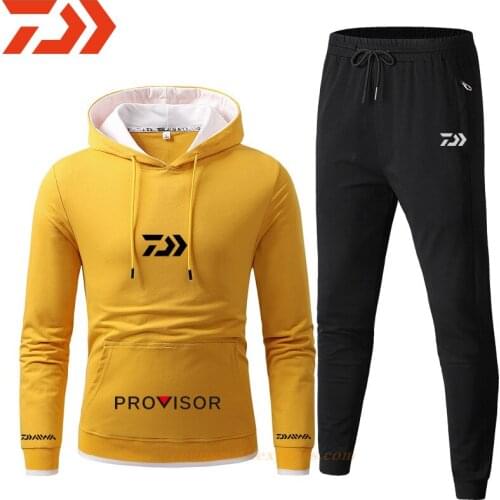 DAIWA Men Sportswear Set Hoodies Pants Suit Fishing Tracksuit Jacket Sport Sweatshirt High Quality Hoodies and Jogging Pants