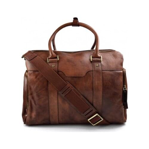 Leather notebook tablet bag mens ladies handbag shoulder bag brown