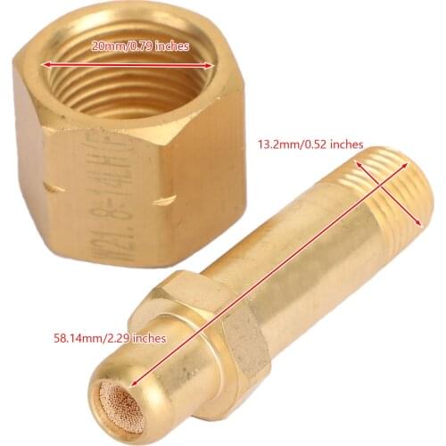 Artudatech Brass Nut & Nipple w/ Washer Fittings 1/4" NPT x W21.8 Levorotation