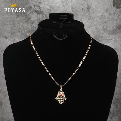 Moroccan Caftan wedding gold Pendant for women green and red stone fashion jewelry copper high quality pendant