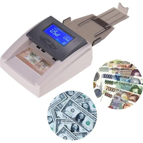 Multi-Currency Countable Automatic Money Detector Counterfeit Cash Currency Banknote Tester Denomination Value for EURO USD