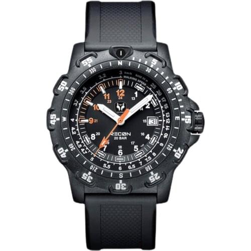 Hnlgnox Mens Diver Watches Pilot Sport Tritium Watch T25 Luminous Military 200M Waterproof Quartz Wristwatch Carbon Fiber Case