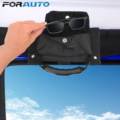 Car Roll Bar Grab Handle with Sunglasses Holder Storage Bag Armrest Pouch Bag Accessories for Jeep Wrangler CJ TJ JK JL