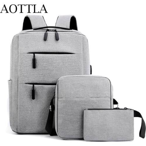 AOTTLA Backpack For Men 3 Pcs Set 2021 New Laptop Backpack Nylon School Bags For Teenage Casual Multifunctional Mens Backpacks