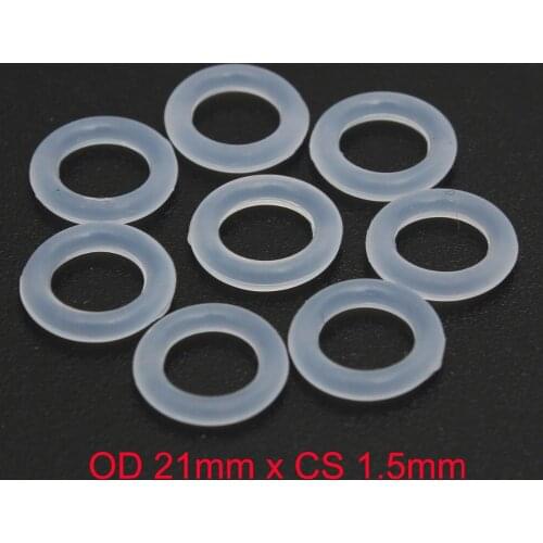 OD 21mm x CS 1.5mm VMQ PVMQ SILICONE Rubber Translucent O ring O-ring Oring Seal Gasket