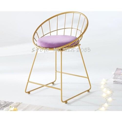 Nordic light luxury dressing table stool net celebrity home photo girl cute ins princess chair backrest makeup chair