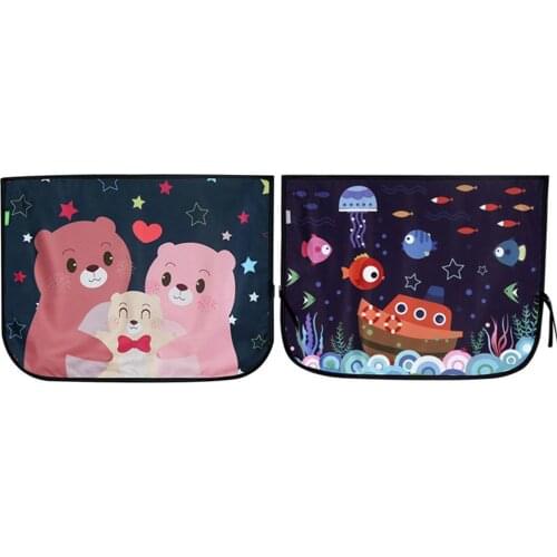 Universal Car Side Sunshade Cartoon Curtain Window Sun Curtain For Baby Curtains Cars Rear Side Car Interior Accessories