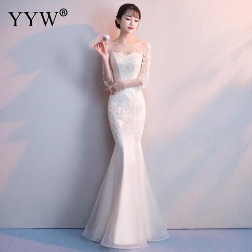 Mermaid Evening Dress 2020 Pink Lace Long Formal Dresses Gown Elegant Off The Shoulder Mesh Long Evening Dress Robe De Soiree