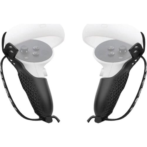 Touch Controller Grip Cover for Oculus Quest 2 Anti-Throw Handle Protective Sleeve with Adjustable Wrist Knuckle Strap