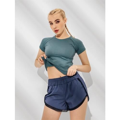 Women Yoga Top Seamless Sport T Shirts Fitness Clothes Short Sleeve Yoga Shirt Gym Top Running Active Wear Sport Top Femme 2020