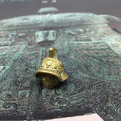 1PC EDC Pocket Tools Brass Samurai helmet Paracord Knife Beads DIY Umbrella Rope Pendant Personality Car Key Pendant Accessories