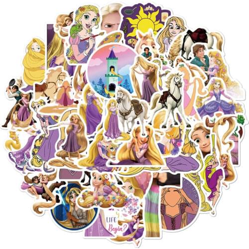 10/50Pcs Frozen Disney Rapunzel Stickers Guitar phone Luggage Funny Waterproof Skateboard Laptop Cartoon Kawaii Stikers Kids Toy