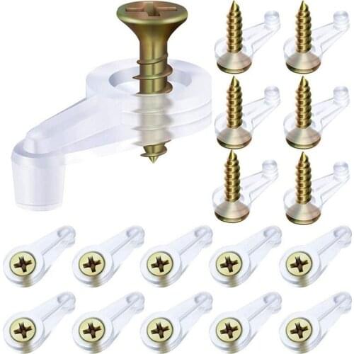 10pcs Hardware Plastic Holder With Screws Windows Home Clear Fixed Glass Retainer Clips Kit Cabinet Door Accessories