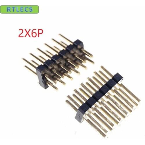 100pcs 2x6 P 12 pin 1.27mm Pitch Pin Header male dual row Male straight gold flash Rohs Reach double rows pitch 1.27
