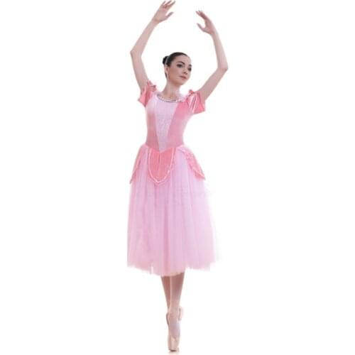 18701 Dance Favourite Pink Velvet Bodice Ballet Tutu Romantic Ballet Cosutmes Ballerina Dance Costume Ballet Tutu