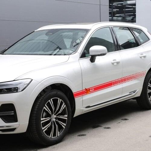 2 Pcs Car Sticker DIY Accessories for Volvo Xc60 Xc70 Waterproof Vinyl Decals Car Side Stripes Skirts Graphics