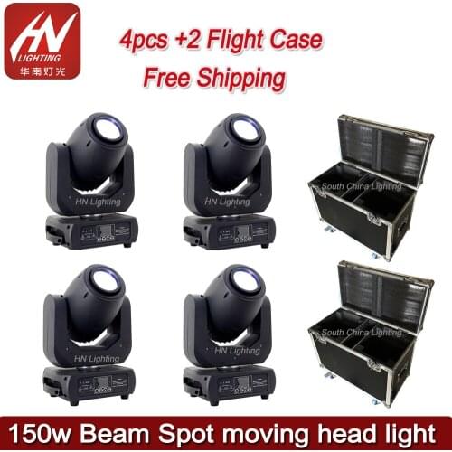 4pcs with case Disco Night club Stage light Led gobo Moving Head 150w led beam spot moving head light
