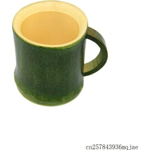 20pcs Bamboo Tea Cup Handmade Natural Beer Milk Cups with Handle Green Eco-friendly Cups Travel Crafts