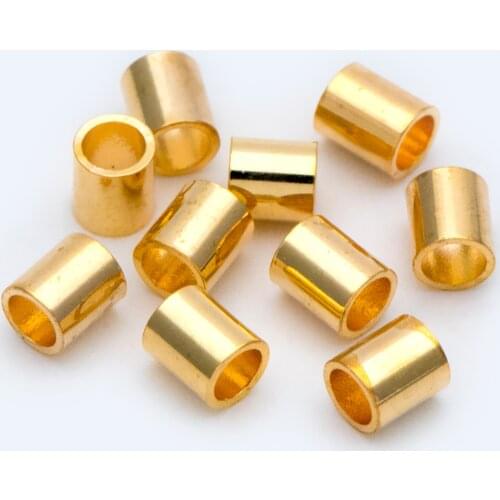 20pcs Gold plated Brass Tube Spacer Beads 3.7x3.5mm, DIY Jewelry Making Supplies Wholesale (GB-1469)