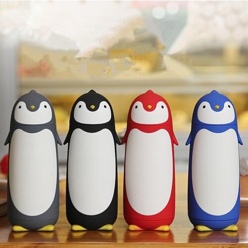 280 ML Cute Penguin Thermos Mug Vacuum Flasks Cartoon Portable Thermal Insulated Cup Drinking Bottle Gifts For Children