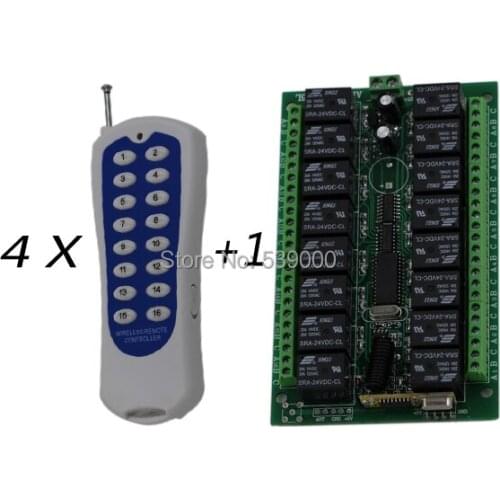 315HZ DC 24V 16CH wireless remote control switch RF transmitter Controller with receiver for wireless motor control