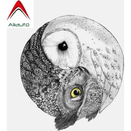 Aliauto Lovely Car Sticker Tai Chi Owl Animal PVC Decal for Skoda Octavia A5 Volkswagen Polo Hyundai Tucson Passat B7,11cm*13cm