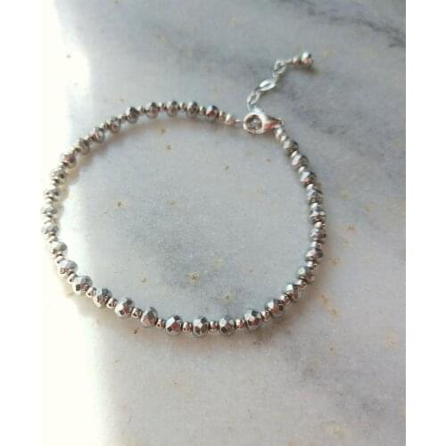 Lii Ji Silver Color Hematite Bracelet 925 Sterling Silver Platinum Color /American 14K GF Gold Color Adjustable Bracelet