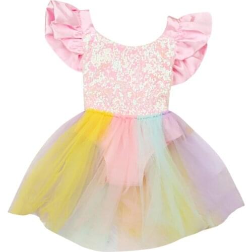 Newborn Toddler Baby Girls Lace Tutu Romper Fancy Dress Outfits Costume Summer Dress Ball Gown with Pants