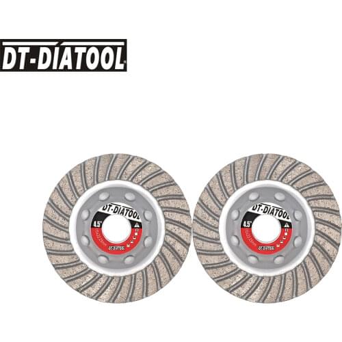 DT-DIATOOL 2pcs 115mm/4.5inch Diamond Segmented Turbo Row Cup Grinding Wheel Discs for Concrete Brick Hard Stone