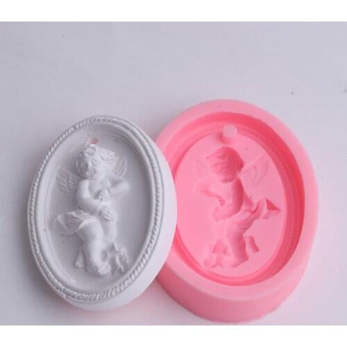 DIY Angel Shape Aromatherapy Plaster Mold Fondant Cake Chocolate Molds Soap Decorating Silicone Mould Handmade Clay Crafts