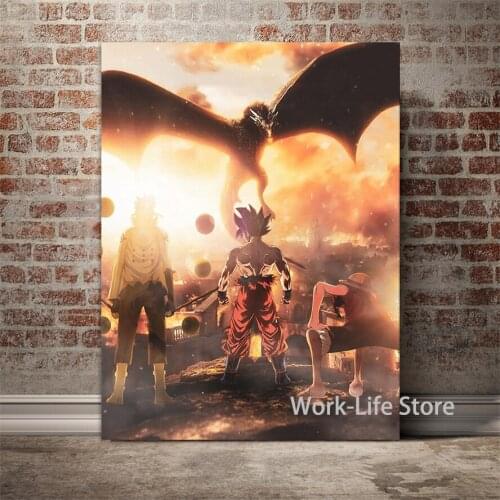 Goku Luffy Obito Aesthetic Anime Home Decor Canvas Painting Wall Art Pictures Living Room Decoration Art Posters and Prints