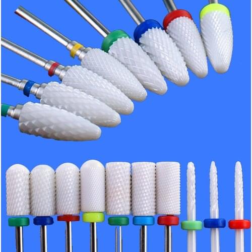 Ceramic Nail Drill Bit Electric Milling Cutter Grinding Bit Removing Nail Gel Polish Pedicure Machine Accessories Nail Art Tool