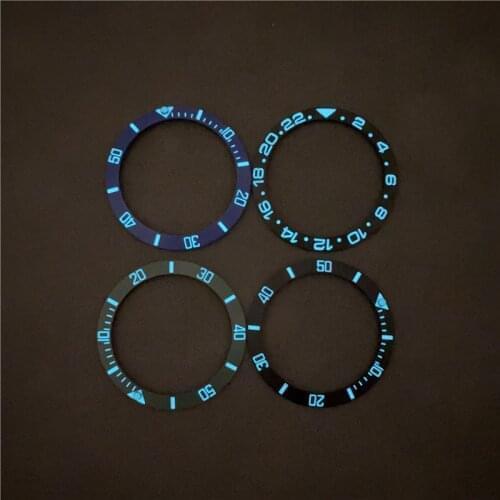 38mm Luminous Ceramic Watch Bezel Watch Ring Ceramic Bezel Insert Ring for GMT Watch 40mm Casing Accessories Super luminous