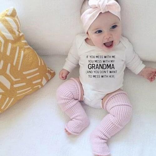 Baby Boys Girls Rompers Cotton Baby Clothes Infant Long Sleeve Jumpsuits Grandma Design Toddler Girls Clothing Newborn Bodysuits