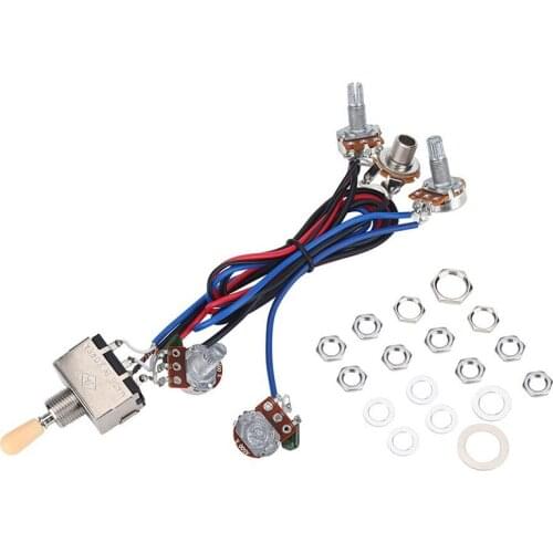 Lp Electric Guitar Pickups Wiring Harness Kit 2T2V 500K Pots 3 Way Switch With Jack For Dual Humbucker Gibson Les Pual Style Gui