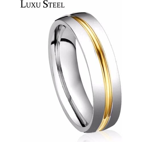 LUXUSTEEL anillos mujer Silver Color Couple Rings Collier Bijoux Party Stainless Steel Wedding Rings Wholesale Accessories