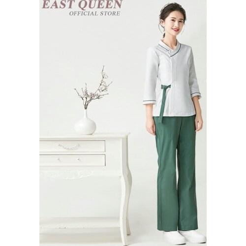 Chinese Style Massage Uniforms Beautician Clothes Technician Overalls Beautiful Beauty Salon Uniform Spa Massage Clothing AS155