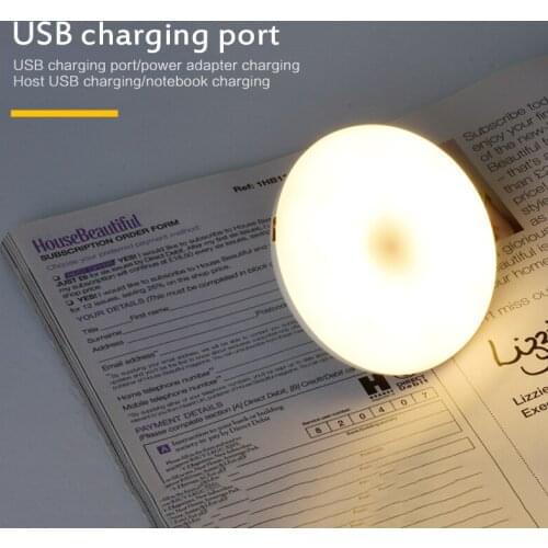 Mini Usb-Charging Wall Lamp Led Press Night Lights Bedside Baby Toilet Bedroom Door Motion Sensor Rechargeable Wireless Dropship