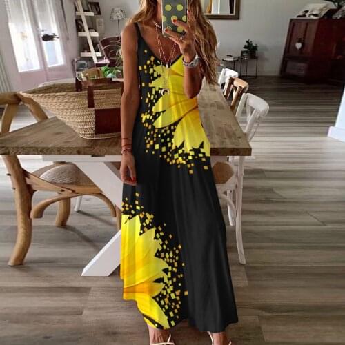 Autumn Women Casual Spaghetti Strap Dress Plus Size V Sleeveless Neck Elegant Mixi Dresses For Women Clothing Vestido 2021