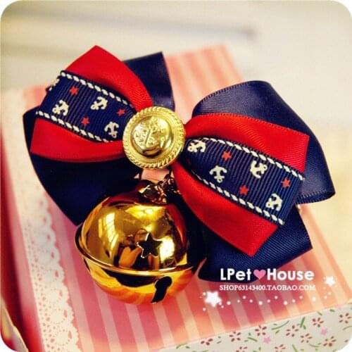 Handmade High Quality Bow Collar Fashion Big Bell Pet Collar Pet Accessories Adjustable Dog Cat Bowknot Collar Dog Supplier